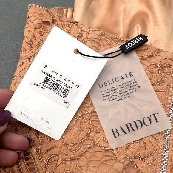 NWT BARDOT Riviera Corset Dress size S in Rust - Picture 10 of 10